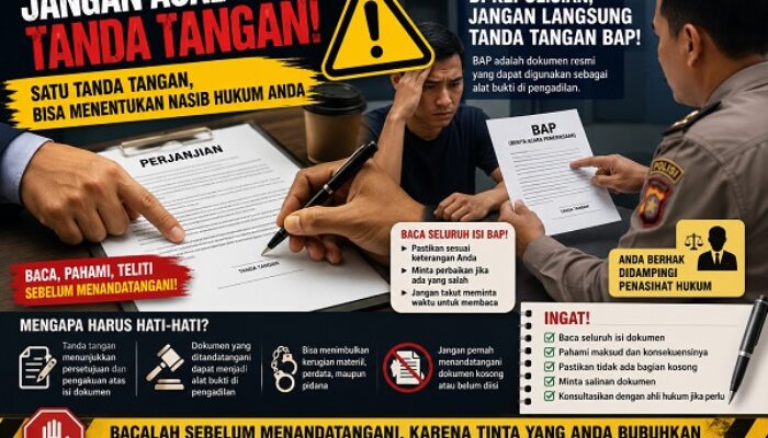 PERINGATAN HUKUM: JANGAN ASAL TANDA TANGAN!