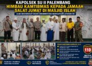 Kapolsek SU II Palembang Ajak Jamaah Salat Jumat Perkuat Keamanan Lingkungan dan Cegah Curanmor