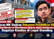 Putusan MK Ungkap Dokumen Pendidikan Gibran: Certificate of Attendance Bukan Bukti Kelulusan, Gugatan Kandas di Legal Standing